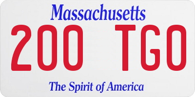 MA license plate 200TG0