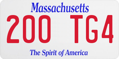 MA license plate 200TG4