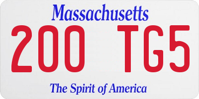 MA license plate 200TG5