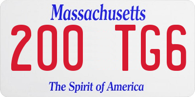 MA license plate 200TG6