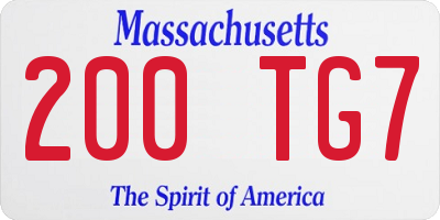 MA license plate 200TG7