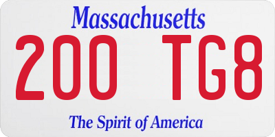 MA license plate 200TG8