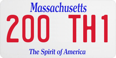MA license plate 200TH1