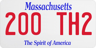 MA license plate 200TH2