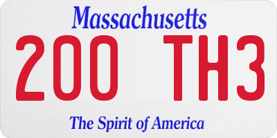 MA license plate 200TH3