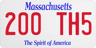 MA license plate 200TH5