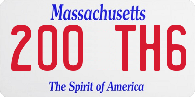 MA license plate 200TH6