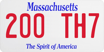 MA license plate 200TH7