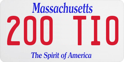 MA license plate 200TI0