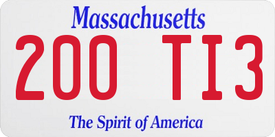 MA license plate 200TI3