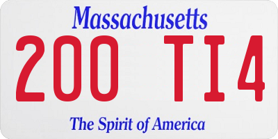 MA license plate 200TI4