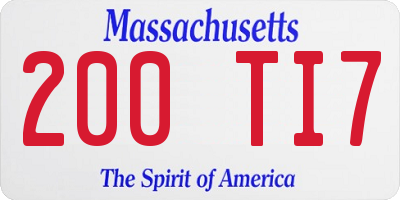 MA license plate 200TI7