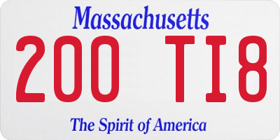 MA license plate 200TI8