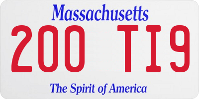 MA license plate 200TI9