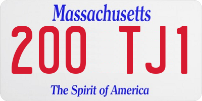 MA license plate 200TJ1