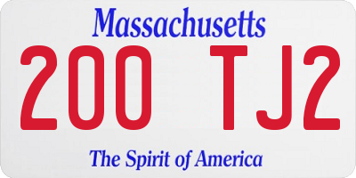 MA license plate 200TJ2
