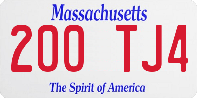 MA license plate 200TJ4