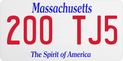 MA license plate 200TJ5