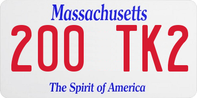 MA license plate 200TK2