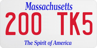 MA license plate 200TK5