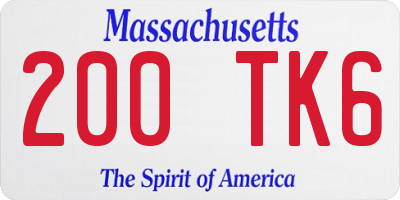 MA license plate 200TK6