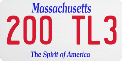 MA license plate 200TL3