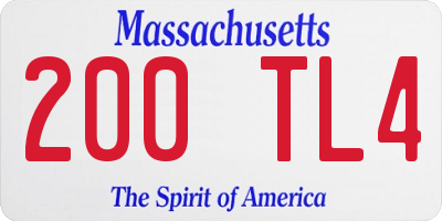 MA license plate 200TL4