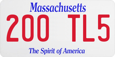 MA license plate 200TL5