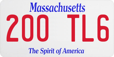 MA license plate 200TL6