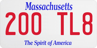MA license plate 200TL8
