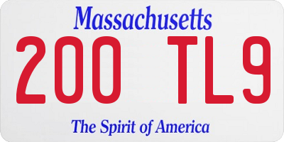 MA license plate 200TL9