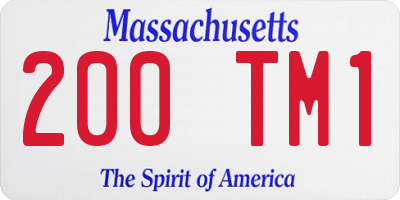 MA license plate 200TM1