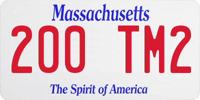 MA license plate 200TM2