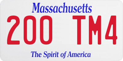 MA license plate 200TM4