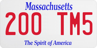 MA license plate 200TM5