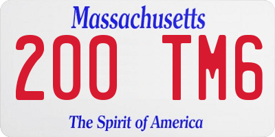 MA license plate 200TM6