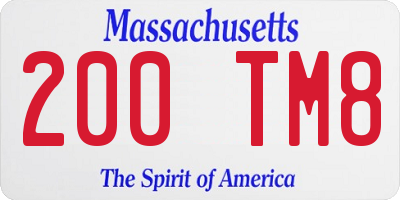 MA license plate 200TM8