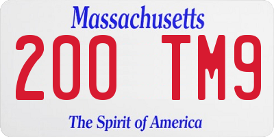 MA license plate 200TM9