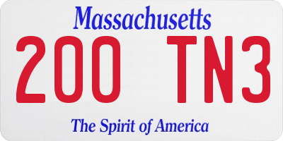 MA license plate 200TN3