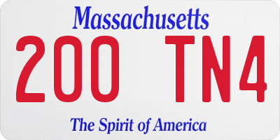 MA license plate 200TN4