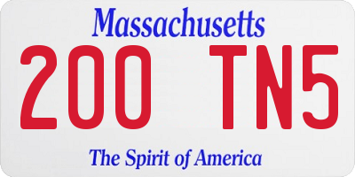 MA license plate 200TN5