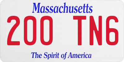 MA license plate 200TN6