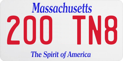 MA license plate 200TN8