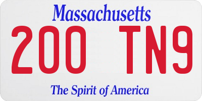 MA license plate 200TN9