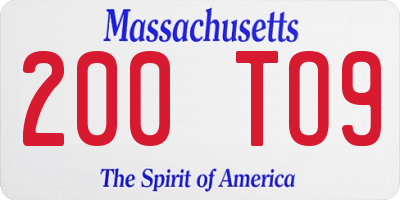 MA license plate 200TO9