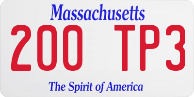 MA license plate 200TP3