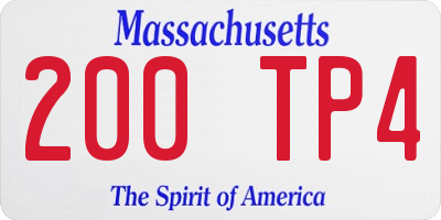 MA license plate 200TP4