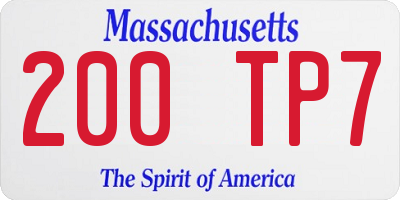 MA license plate 200TP7