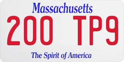 MA license plate 200TP9