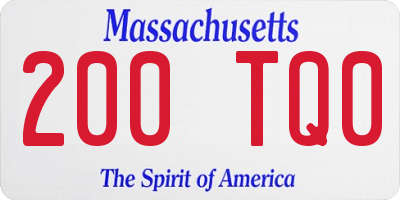 MA license plate 200TQ0